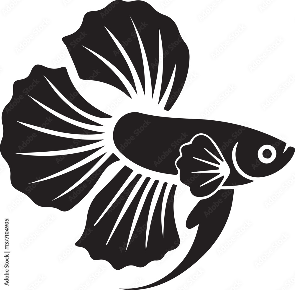 Fototapeta premium black and white fish