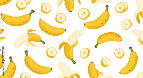 Wallpaper Mural seamless pattern with bananas Torontodigital.ca