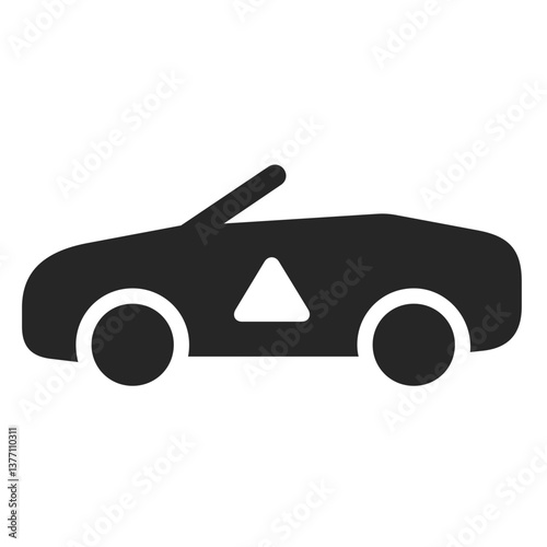 Filled Car with Warning Triangle
