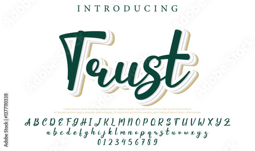 Trust Font Stylish brush painted an uppercase vector letters, alphabet, typeface