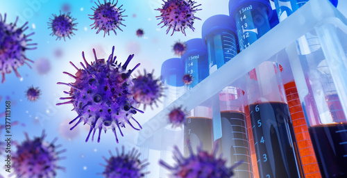 Virus molecules near blood ...