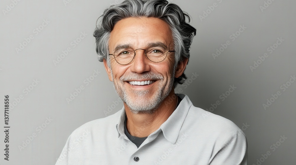 Smiling Senior Man with Glasses Smiling Senior Man with Glasses