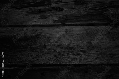 Obraz na płótnie Black white old wooden wall. Dark grunge background. w salonie