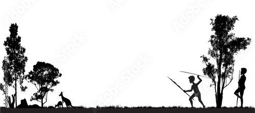 Silhouetted Figures of Early Hunters