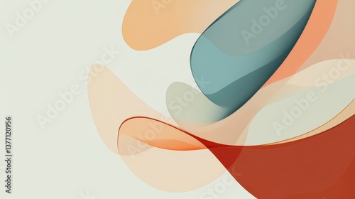 Abstract Illustration with Flowing Forms and Warm Tones, Medical  Emphasizing Fluidity and Modern Design, Creating a Soft and Contemporary Aesthetic