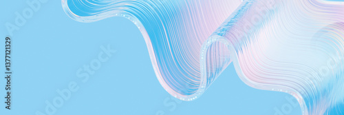 3D Abstract Fluid Glass Waves 