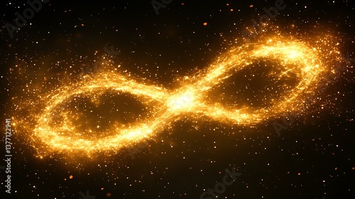 An abstract glowing infinity symbol on a dark gradient background, representing endless business possibilities.