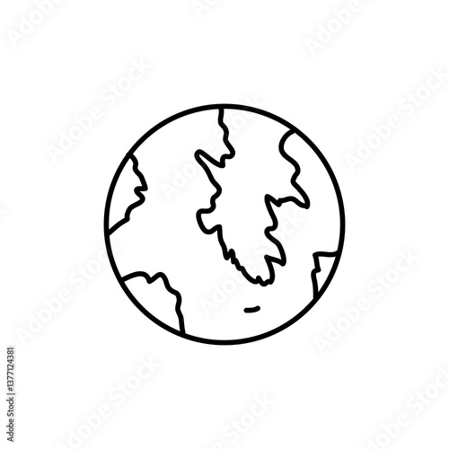 World icon Black line art, simple illustration for web and app..eps