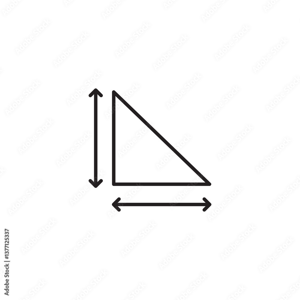 Area and dimension icon, vector simple linear illustration for web and app..eps Area and dimension icon, vector simple linear illustration for web and app..eps