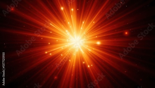 Radiant Golden Explosion of Light in a Starry Cosmic Sky