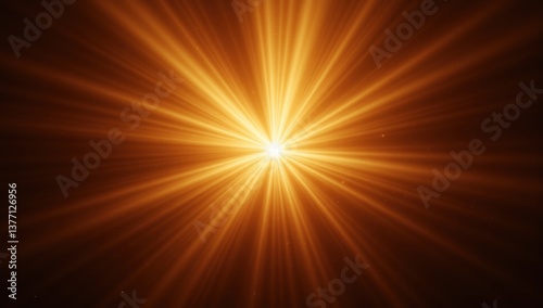 Radiant Golden Light Rays Spreading Outward in Dreamy Elegance