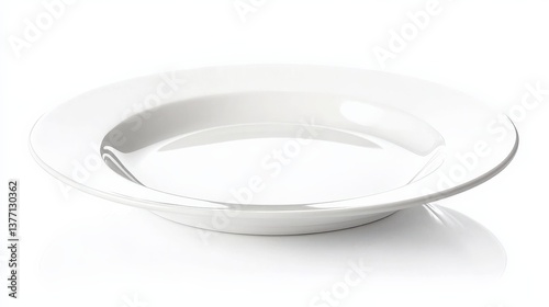 Empty White Round Dinner Plate photo