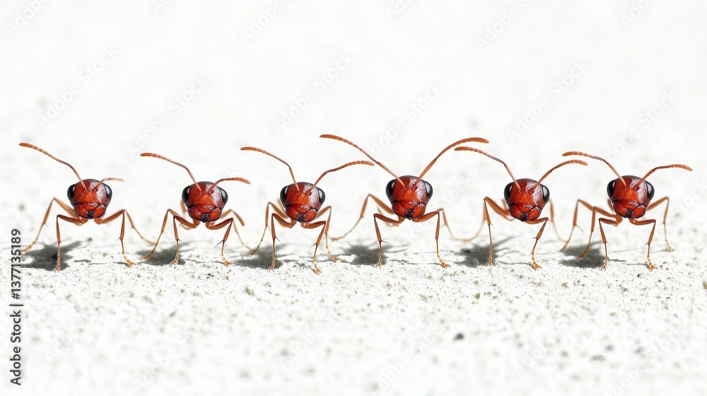 Fototapeta premium A Row of Tiny Red Ants