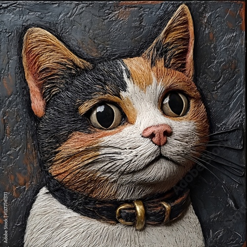 portrait of a cat with a big eyes