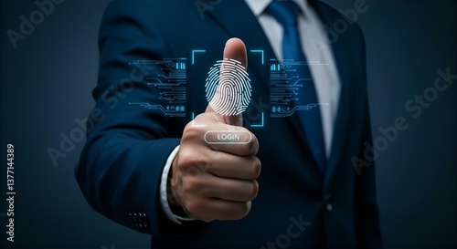 Fingerprint Security: Biometric Authentication Technology for Business, Digital Identity Verification and Access Control System