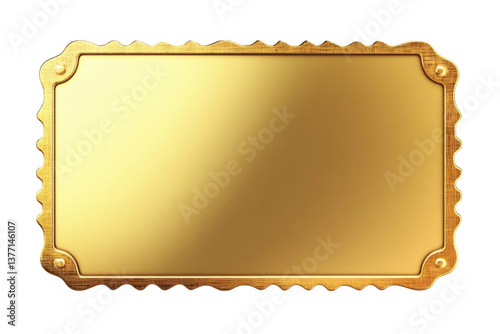 Elegant gold plaque with decorative edges for signage display