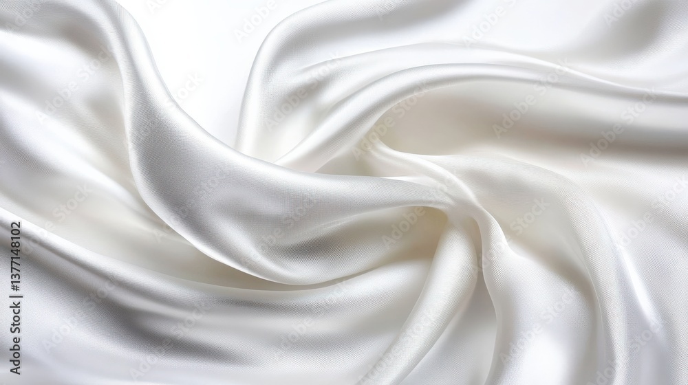 Naklejka premium Elegant White Silk Fabric Texture