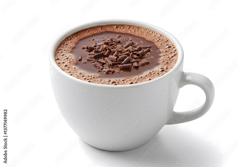 Fototapeta premium cup of coffee with chocolate white background - Chocolate quente