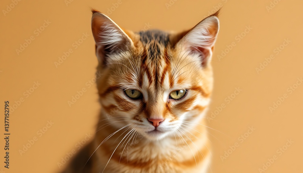 Portrait of a Striking Orange Tabby Kitten with Intense Yellow Eyes Portrait of a Striking Orange Tabby Kitten with Intense Yellow Eyes