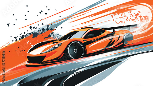 racing car on the road