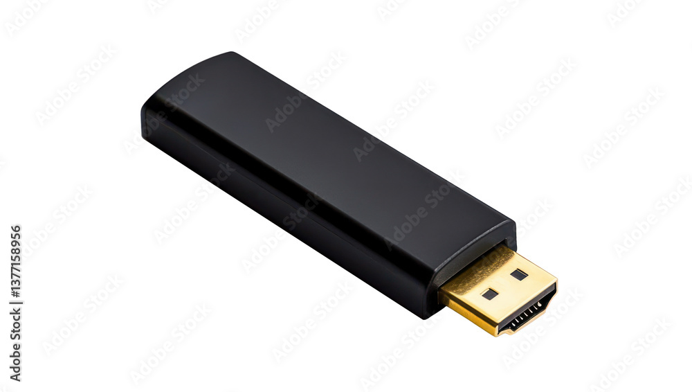 Black HDMI Adapter on Transparent Background Black HDMI Adapter on Transparent Background