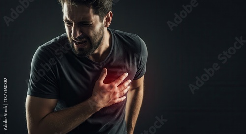 Chest Pain Anguish: A Man Experiencing Heart Attack Symptoms