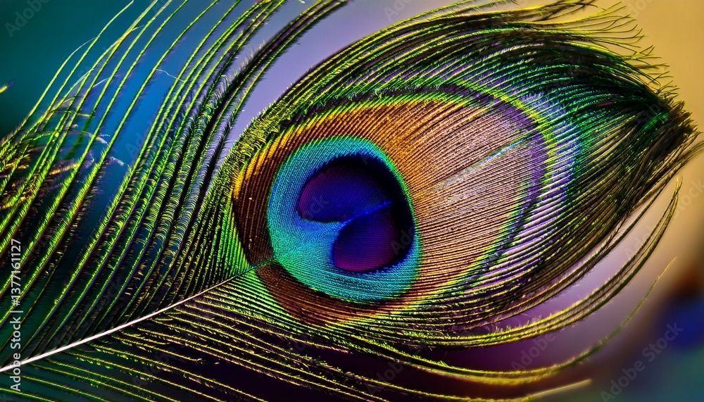 Obraz premium peacock feather close up