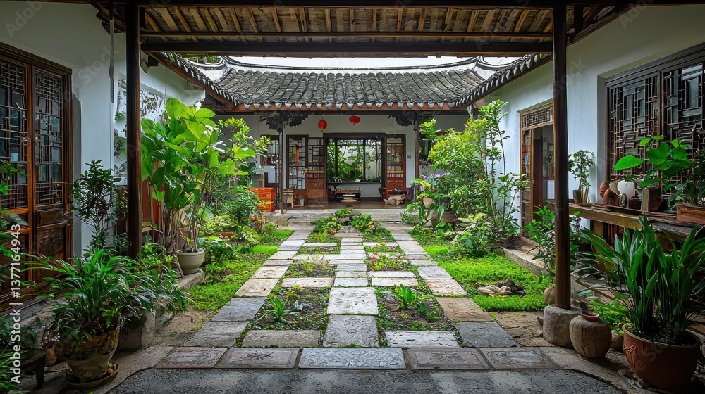 Peaceful Chinese Courtyard Garden Peaceful Chinese Courtyard Garden