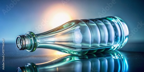 Close-up Portrait of a Glass Bottle, Studio Lighting, Elegant Still Life Photography