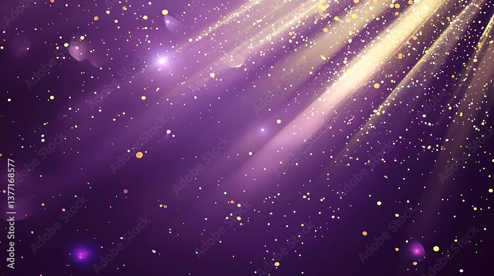 Fototapeta premium A purple background with gold and silver glitter