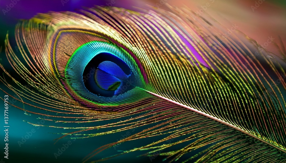 Obraz premium peacock feather close up