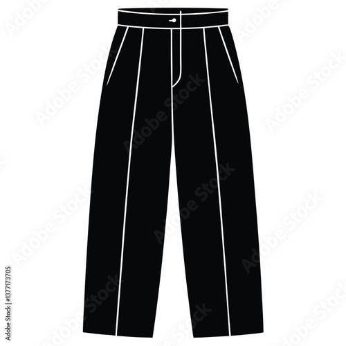 black male pants isolated on white background 