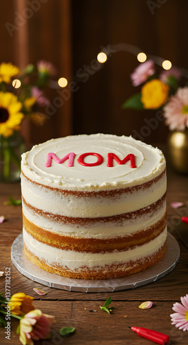 Happy mother's day cake. Celebration Mother's day with a cake