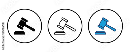Gavel icon vector. judge gavel icon vector. law icon vector. auction hammer