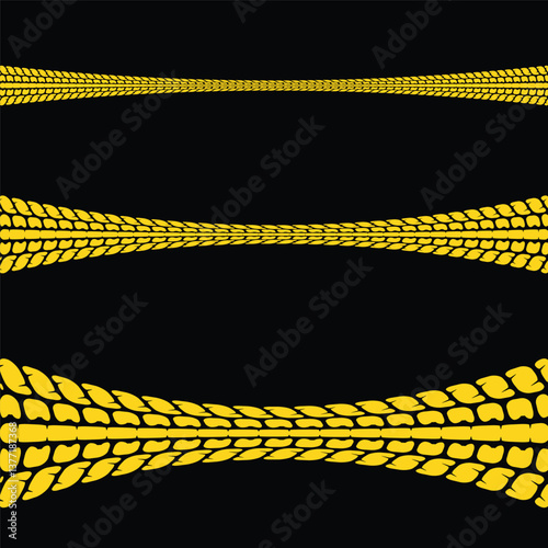 Tire tracks simple yellow patterns