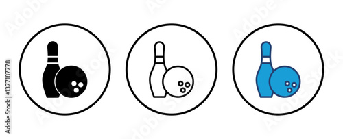 Bowling icon vector. bowling ball and pin icon. bowling pins