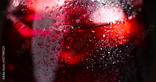 Wallpaper Mural red drink in a glass glass with ice, details of a red alcoholic wine drink in a clear glass chilled with ice Torontodigital.ca