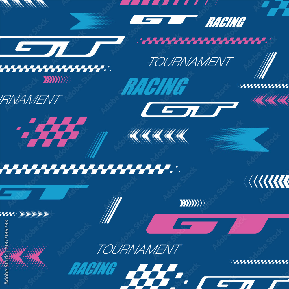 Obraz premium Sport GT race pink pattern