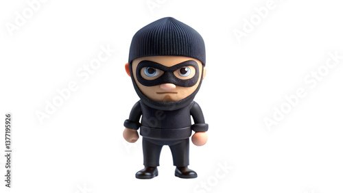 3D robber model, illustration style