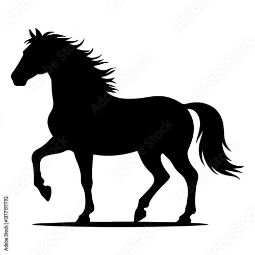 Horse Silhouette – Black Stallion Vector Illustration