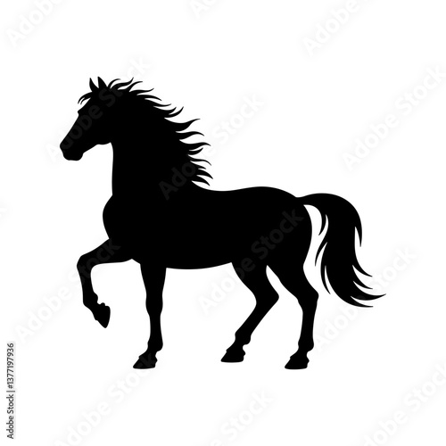 Horse Silhouette – Black Stallion Vector Illustration