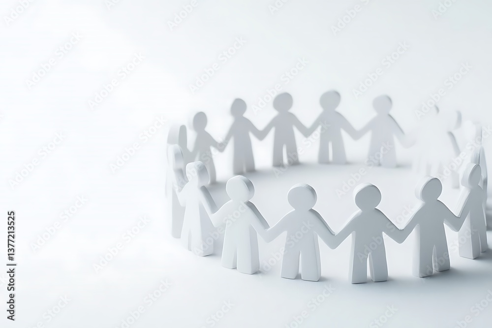 Paper Cutout People Holding Hands in a Circle Symbolizing Unity, Community, and Teamwork Paper Cutout People Holding Hands in a Circle Symbolizing Unity, Community, and Teamwork