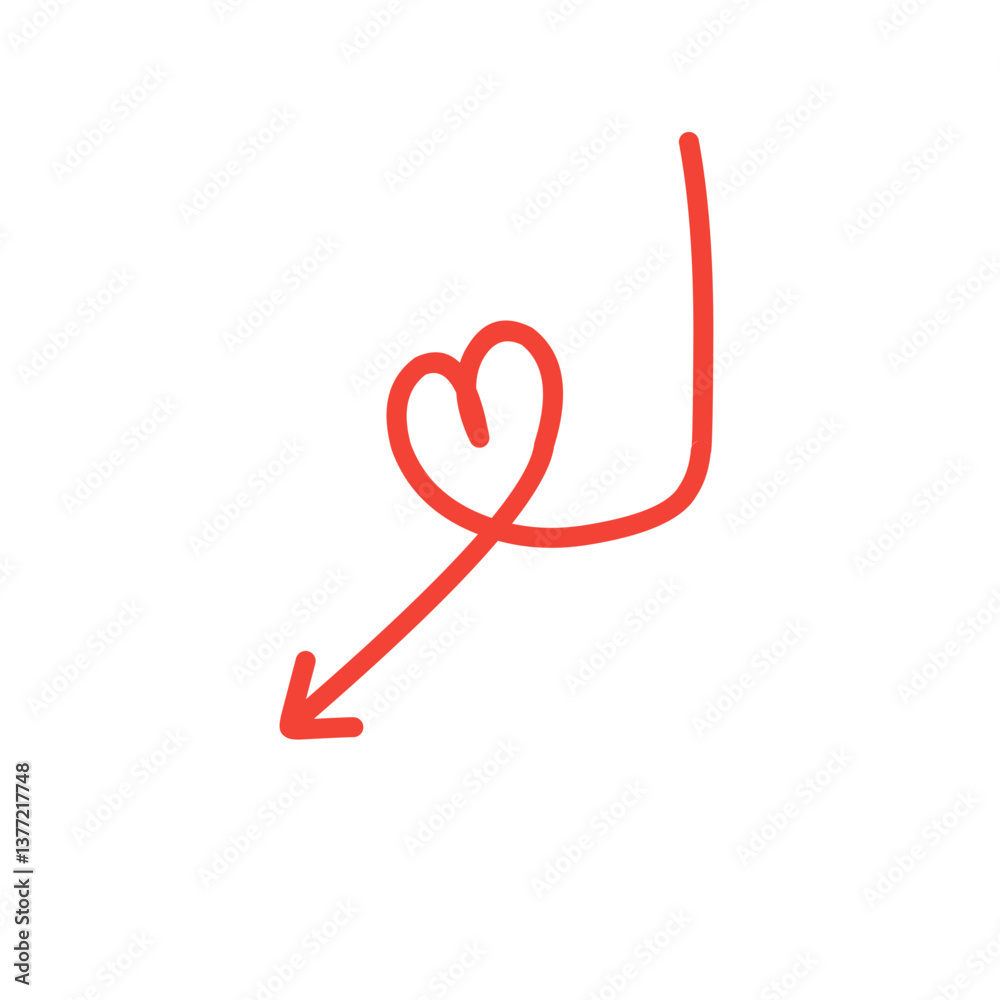 heart shape arrow line heart shape arrow line