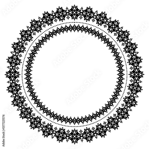 Damask Round Wreath circular round ornament floral Abstract pattern, Classic Victorian traditional style, illustration Vintage Design, Floral frames, Mandala, Antique, Moroccan frame