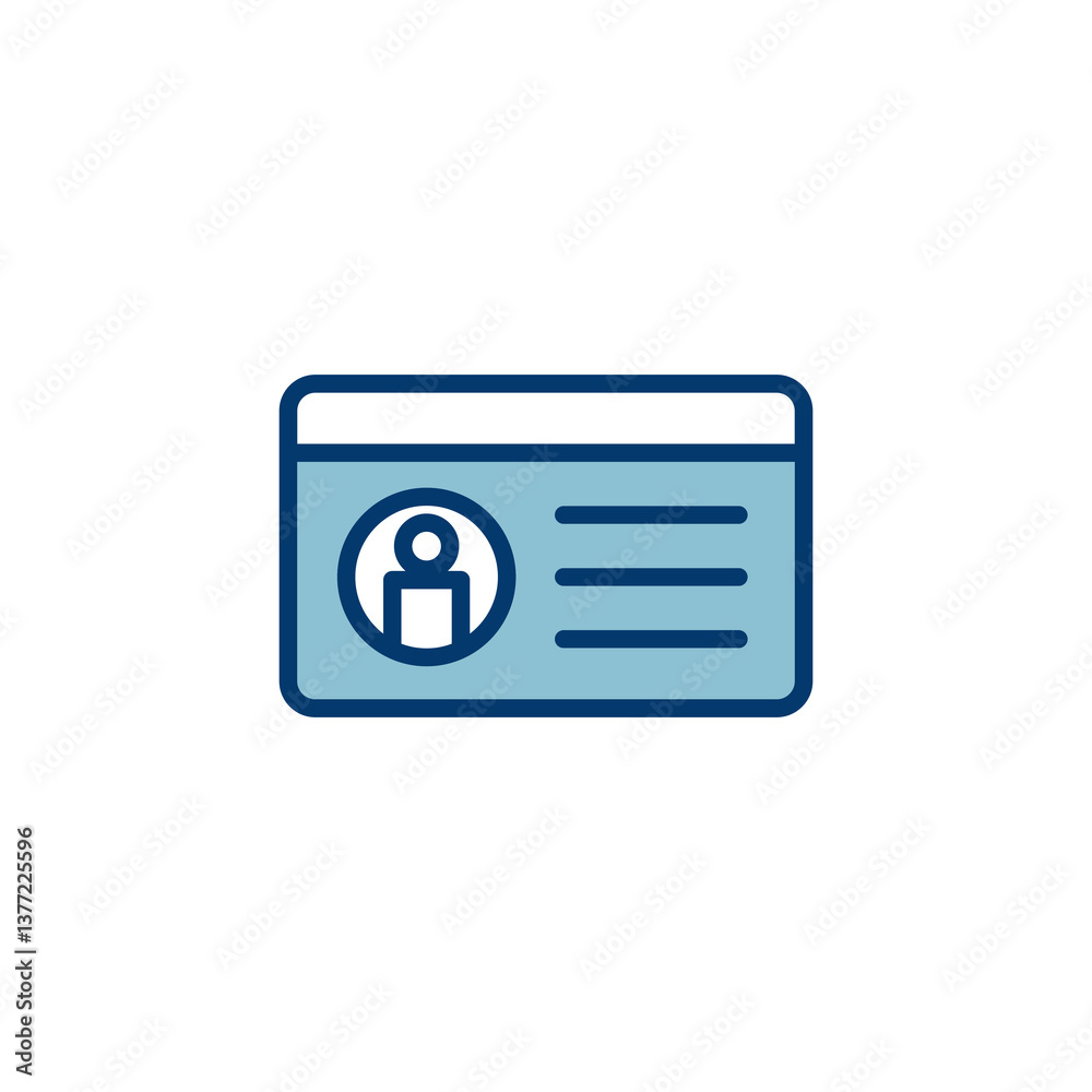 Fototapeta premium License icon vector isolated on white background. Identity icon. Id card
