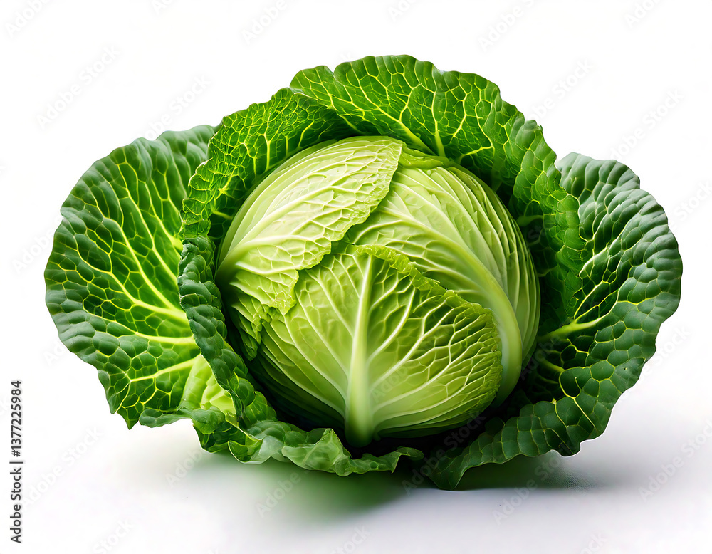 Obraz premium Cabbage white background