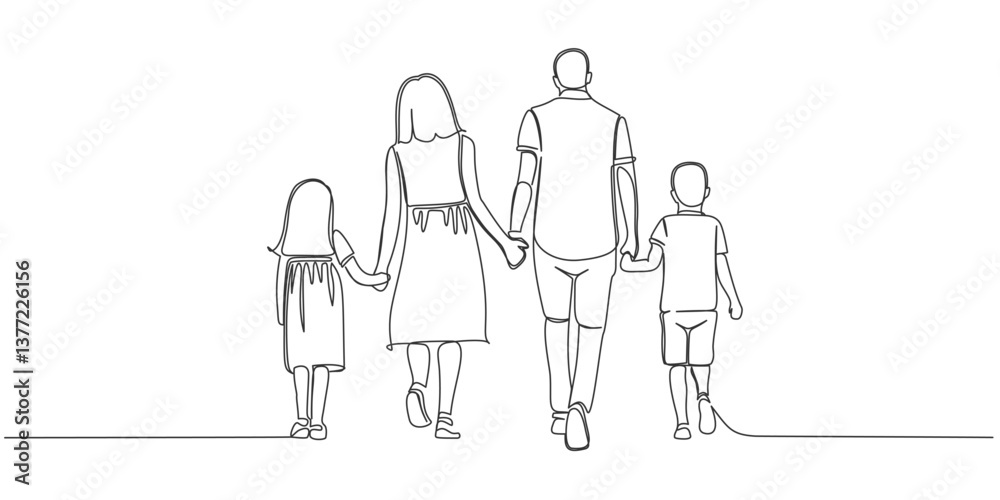 group of family line art style vector illustration, happy family illustration group of family line art style vector illustration, happy family illustration