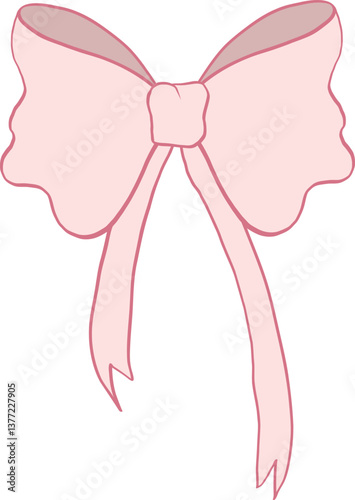 Wallpaper Mural Pink Retro ribbon bow Torontodigital.ca