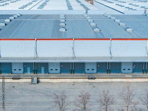 Aerial View of Warehouse Factory