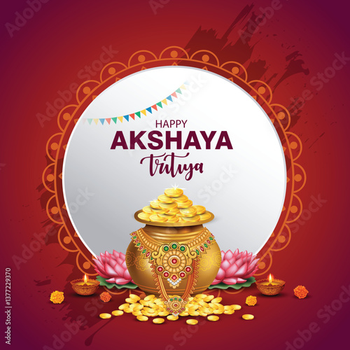 happy Akshaya Tritiya of India. abstract  vector illustration design